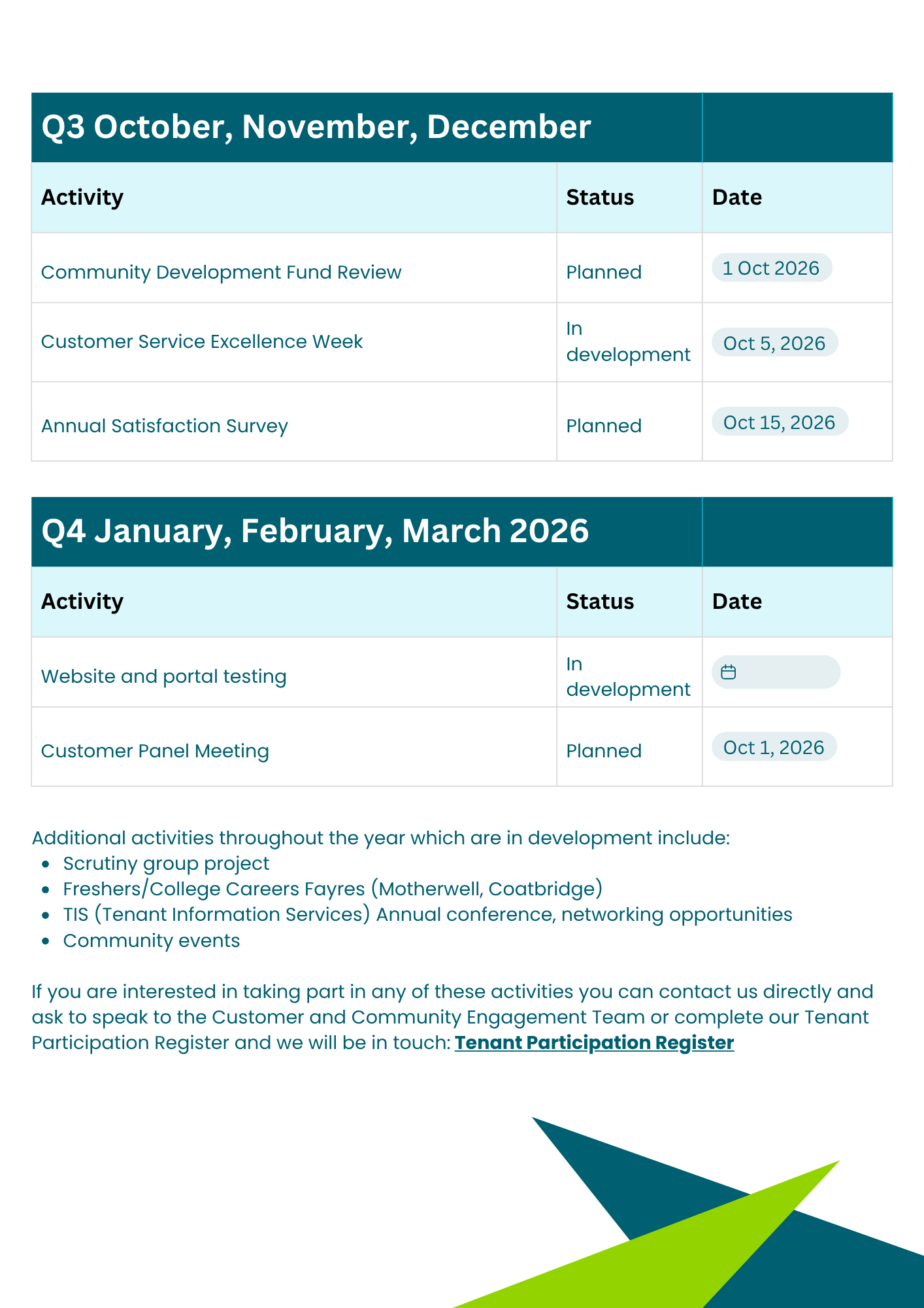 TP Calendar Q3-Q4